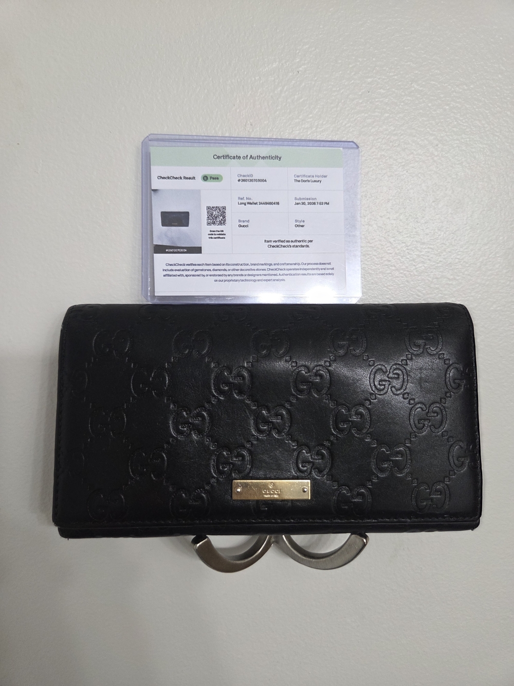 Gucci Black Interlocking G Embossed Leather Wallet